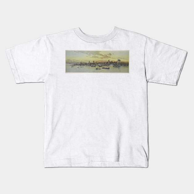 Vintage Pictorial View of NYC (1896) Kids T-Shirt by Bravuramedia